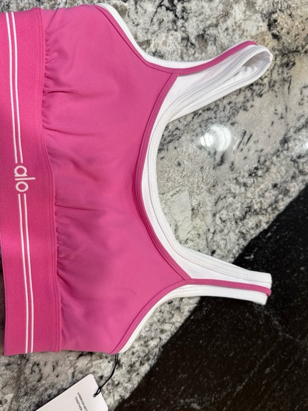 ALO Yoga Paradise Pink and White Scoop-Neck Sports Bra and Skirt!! Set - Picture 7 of 7